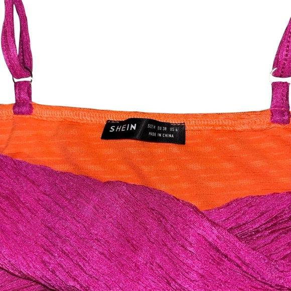 SHEIN Prive Two Tone Twist Front Cut Out Cami Sweater Dress Size Medium - Picture 7 of 8